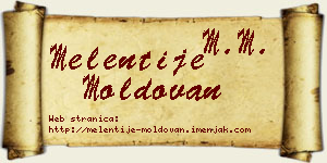 Melentije Moldovan vizit kartica